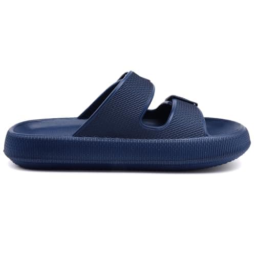 Waysoland Cloud Sliders Women Men Sandals with Adjustable Buckles,Shower Bathroom Non-Slip Quick Drying Open Toe Super Soft Comfy Thick Sole Sandals Indoor Outdoor(Blue,7/8 UK) — view 3