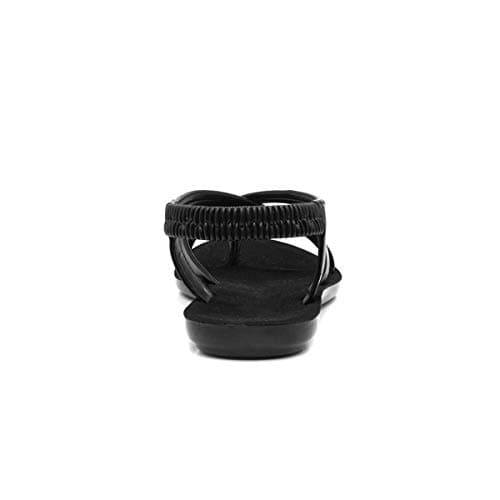 Lilley Womens Black Flat Strappy Toe Post Sandal - Size 6 UK - Black — view 5