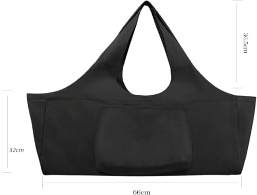 Extra Large Yoga Mat Bag Portable Carriers Bag with Big Open Pocket & Inner Zipper Pocket Women Men Large Capacity Tote Bag for Pilates Yoga Gym Sports Quality Canvas Yoga Bag Stores Mat/Accessories — view 5