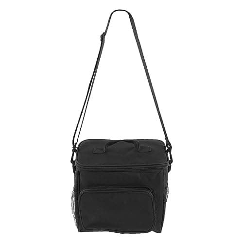 Yinhing Large Insulated Lunch Bag Oxford Cloth Thermal Bag for Boys Girls Spacious Lightweight Cooler with Shoulder Strap for School Picnics and Road Trips 2 Layer Design (Black) — view 6