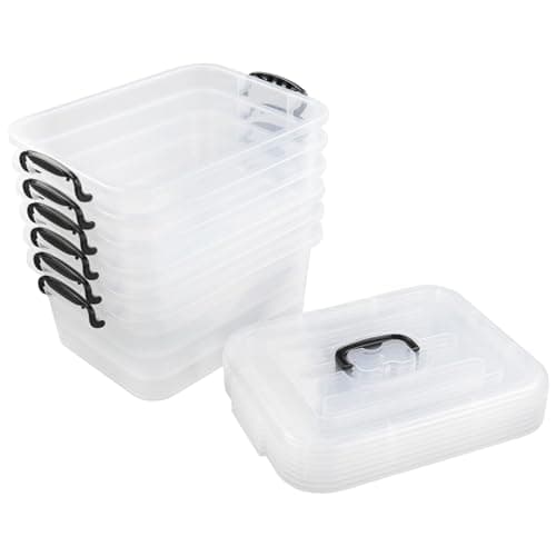 Uumitty Plastic Storage Box Bins with Lids, Pack of 6 (8 Litres) — view 5