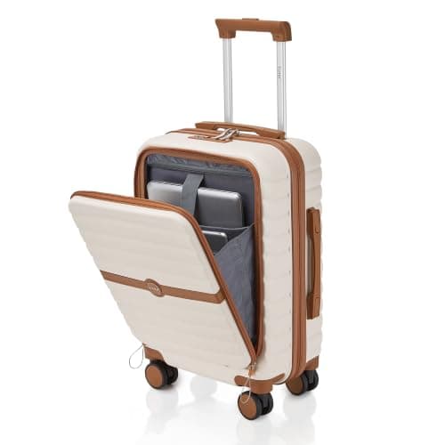Kono Cabin Suitcase with Laptop Compartment 21 Inch ABS+PC Carry On Luggage