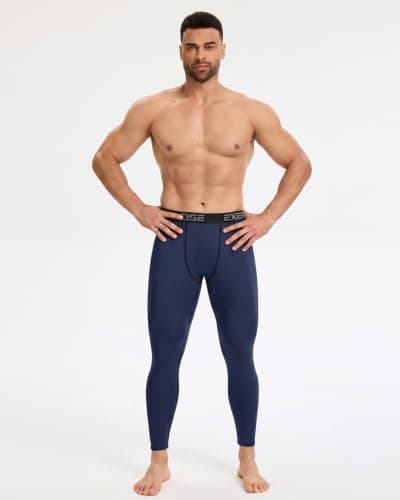 Orrfreer 4 Pack Men's Thermal Underwear Trousers Long Johns Fleece Lined Thermal Leggings Warm Compression Pants Base Layer Leggings for Ski Running Outdoors Black/Charcoal/Grey/Navy M — view 4