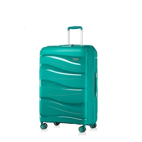 Kono 24 Inch Medium Suitcase Lightweight PP Hardshell Travel Trolley Case Check in Luggage with 4 Spinner Wheels & TSA Lock (Teal)