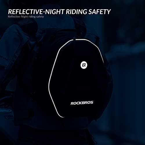 ROCKBROS 20-35L Motorbike Saddle Bag Hard Shell Waterproof Motorcycle Tail Bag with Rain Cover for Storage, Travel, Cycling — view 5