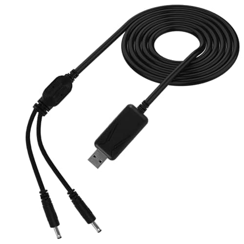 Dual Charging Cable for Rechargeable Batteries, DC 5V to DC 8.4V Step Up Cable Voltage Converter Power Adapter, 3.5x1.35mm DC35135 Jack Port