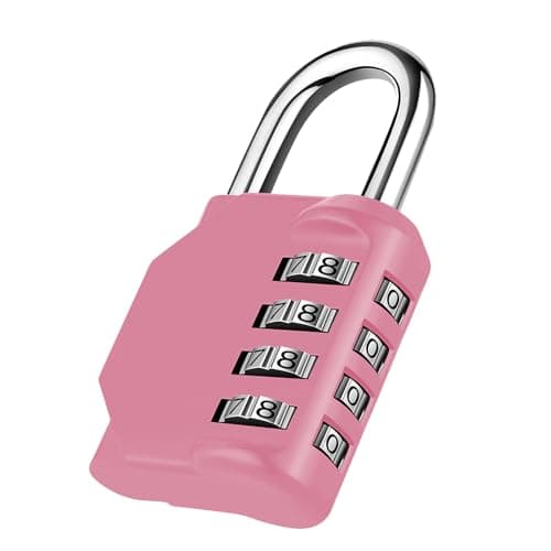 NAGE Padlocks with Code, Combination Padlock for Gym Locker (1P, Pink)