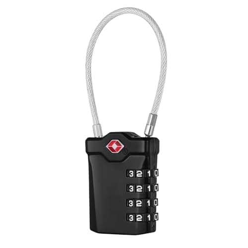 NAGE Suitcase Locks, TSA Approved Luggage Locks (Black, 1P)