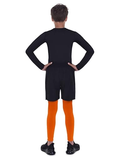 TCA Men Pro Performance Compression Leggings Thermal Base Layer Tights - Orange, XXL — view 6