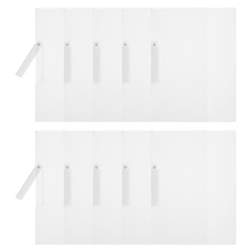 PATIKIL Plastic Folders with Mid-Side Swing Clip, 10 Pcs Report Folder Front Presentation Folders for A4 US Letter Size Paper Office Business Documents Resume, 12.2x9 Inch White