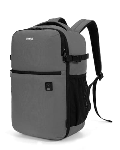 ECOHUB for Ryanair Cabin Bags 40x20x25, Underseat Travel Backpack with Anti-Theft Pocket, Cabin Size Carry on Bag for Airplanes, Water-Resistant Hand Luggage Bag with Laptop Compartment, 20L-Grey