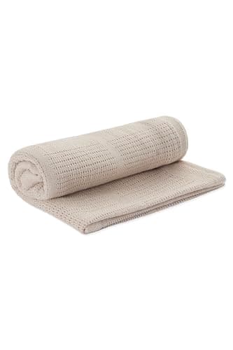 MORI Organic Cotton Bamboo Cellular Muslin Blanket 70x100cm, Taupe