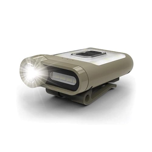Claymore Capon 65A+ Tan Ultra-Light Clip-On Cap Light – USB-C Rechargeable 230LM LED Compact Headlamp | 3 Modes IP54 Water-Resistant Up to 19 Hrs Runtime for Camping, Running, Outdoor