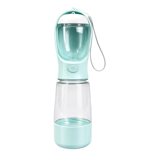 Dog Water Bottle with Food Container, Portable Dog Water Bottle, 3-in-1 Portable Pet Water Bowl, Portable Dog Bowl Cat Bowl and Poop Bag Dispenser for Walking Hiking Travel(Blue)