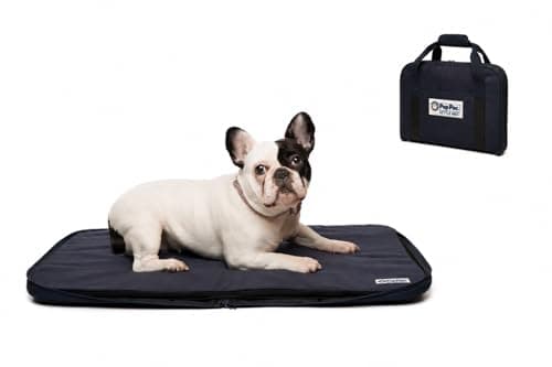 PupPac Dog Settle Mat S/M (85 x 60cm) | Train Calm Behaviour Anywhere | Portable Travel Dog Bed | Waterproof & Washable | Camping, Café & Pub | Free Bowl & Training Guide