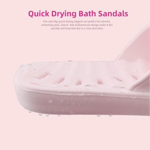 JoWebb Shower Slippers for Women Men, Quick-Drying Shower Shoes, Anti-Slip Slippers for Bath Swimming Pool Summer Beach Sandals Coal-Black 8.5/9 UK — view 6