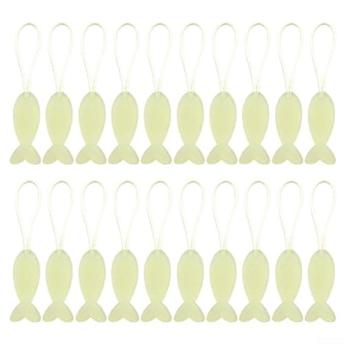 20 Pack Glow Zipper Pullers Night Visible Cord for Outdoor Jackets Dry Bags Suitcase Repair Kit White — view 4
