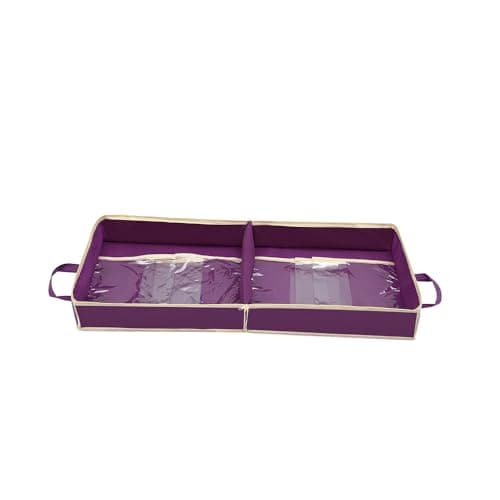 Foldable Travel Shoe Storage Bag – Portable Organiser Holds Up to 6 Pairs – Dustproof Zip Case with Handles – Compact Luggage Packing Solution for Home or Holiday – Multiple Colours (Purple) — view 4