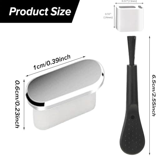 USB C Dust Cap - 2 Pack Waterproof with Cleaning Brush Dust Cover for Mobile Phone Tablet Outdoor Home Work Pool Travel Gym Office — view 5