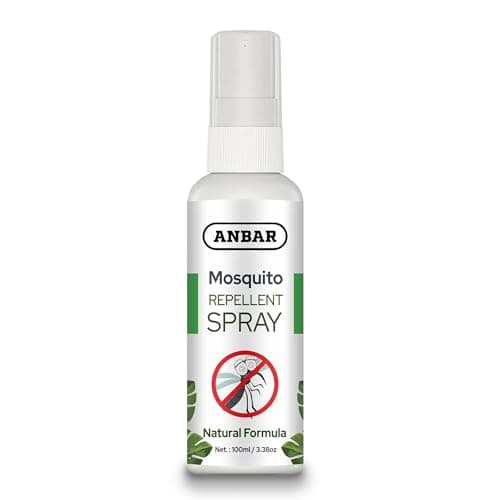 Anbar Natural Insect Repellent Spray 100ml for Body, Skin - 8 Hour Protection, Safe Deet-Free, Repels Mosquitoes, Midge, Biting Insects for Adults & Kids