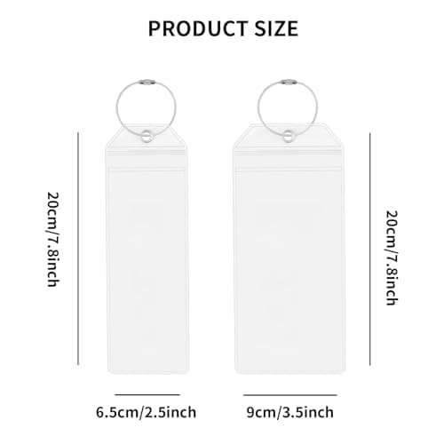 Cruise Luggage Tag Holder, 6 Pcs Waterproof Luggage Tags with Stainless Steel Wire, Clear Suitcase Tags Essentials for Suitcases, Durable Travel Tags Accessories for Luggage (6, 9cm X 20cm) — view 2
