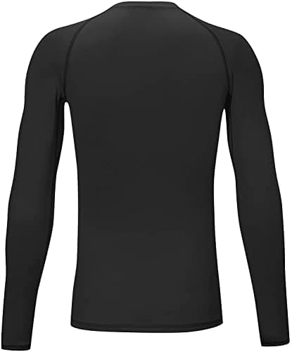 HOPLYNN Boys' Youth Long Sleeve Base Layer Compression Athletic Tights Underwear Running Baseball Soccer Top Shirt Balck M — view 3