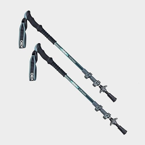 OEX Duralumin Walking Poles, 7075 Aluminium, 4-Section Telescopic, Foam Grip, Carbide Tip, 105-135cm, 244g, Pair — view 3