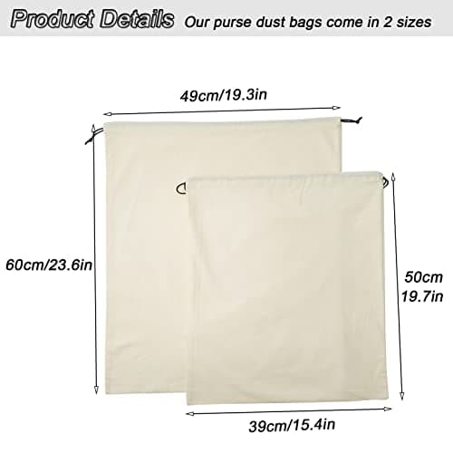 2 Piece Set Dust Cover Bags for Handbags,Purses,Shoes,and Boots, Beige — view 2