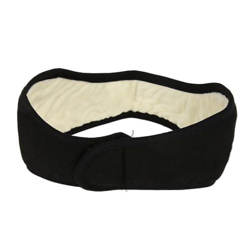 Blindfold Eye Mask Adjustable Protective Earphones with Noise Protection, Comfortable Breathable Cotton Cloth Winter Warm Protective Earphones for Men Women Adults (Black) — view 4