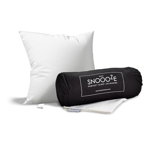 Small Travel Pillow 40x30 cm with 100% Cotton Pillowcase & Carry Bag