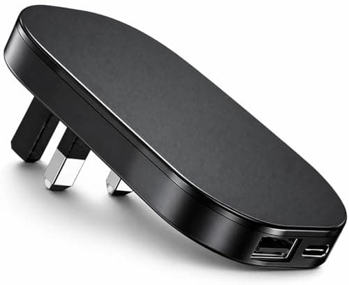 Ultra Slim 30W USB-C PD & USB QC 3.0 Fast Charger, Foldable UK Plug, Dual Port USB-C & USB-A Compact Travel Charger for USB-C Smartphones, Tablets & USB-Powered Devices (Black)