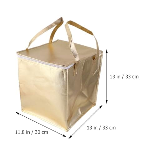 Amosfun Portable Cooler Bag Non-Woven Cooler Pouch Golden Non-Woven Waterproof Insulated Cake Bag for Snacks and Cake — view 2