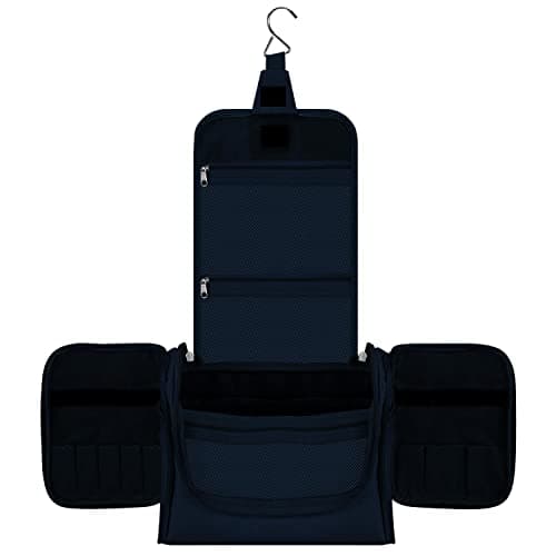 Vinsani Premium Toiletry Bag 5 Compartment Travel Wash Bag Unisex, Navy