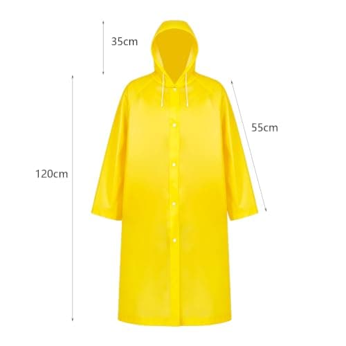 Glitzville Halloween Cosplay Outfit Yellow Raincoat Waterproof Rain Coats with Hoods and Elastic Cuffs for Halloween Dress Up Outdoor Camping Travel — view 2