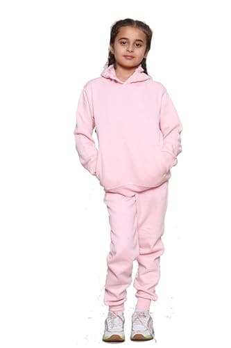 Kids Tracksuits Boys Tracksuit, Hoodies Plain Army Commando Print Tracksuit Hoodie with Jogger Sweatpants Sports Activewear Set Girls Boys Children Age 5-13 Years (Baby Pink Pull Over Suit, 7-8 Years)
