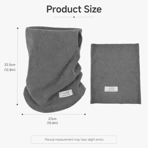 Yizzen 2 Pcs Snoods for Men Women Thermal Neck Warmer Mens Snood Scarf，Grey — view 2