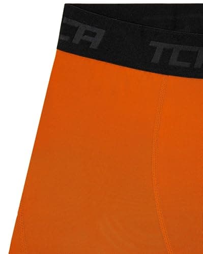 TCA Men Pro Performance Compression Leggings Thermal Base Layer Tights - Orange, XXL — view 4
