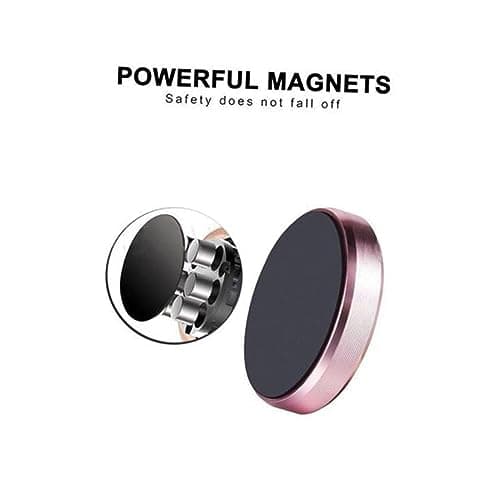 Hemobllo Universal Mini Car Magnetic Phone Mount Holder for Smartphones, Rose Gold Dashboard Cell Phone Holder Compatible with Models, Compact Magnetic Stand for Car Navigation — view 5