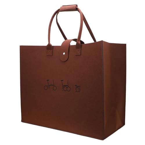 Tissting Folding Bike Carry Bag for 16 Inch Bike - Portable & Lightweight Nonwoven Transport Case for Cycling Commuting Travel Shopping Train Security (16in) (Dark Brown) — view 2