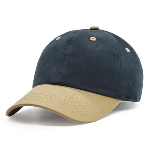 YAMEIZE Trendy Color Splicing Baseball Cap - for Women Men Hat UV Protection Unisex Sun Hat Sunscreen Adjustable Baseball Hat Travel Outdoor (UK, Alpha, One Size, Navy Khaki)