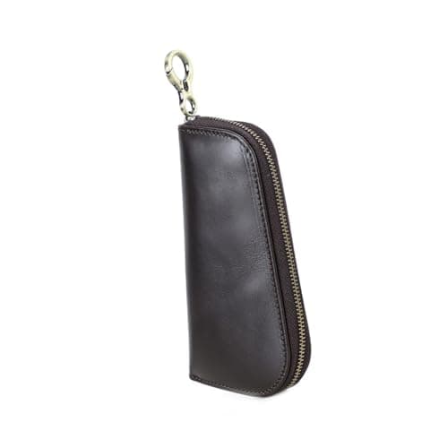 OSNIYAW Genuine Leather Manicure Set Travel Case with Keyring