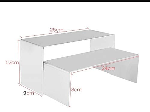 Silver Mirror Surface Stainless Steel Handbag Shoe Display Stand Racks 2PCS/SET — view 2