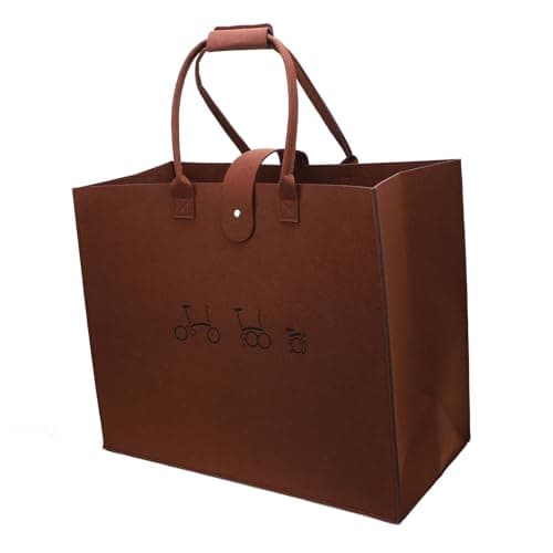 Tissting Folding Bike Carry Bag for 16 Inch Bike - Portable & Lightweight Nonwoven Transport Case for Cycling Commuting Travel Shopping Train Security (16in) (Dark Brown) — view 3