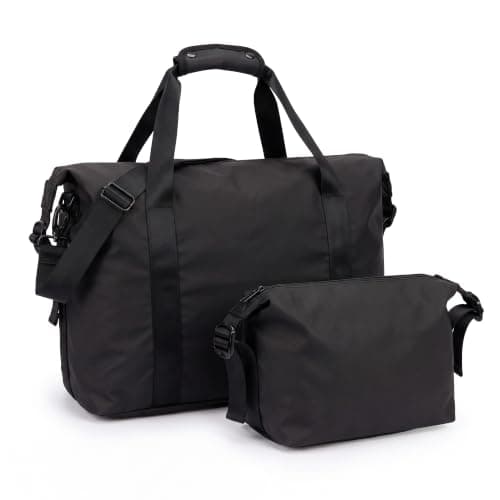 LUGG Travel Duffle & Toiletry Bag Set – 900D Waterproof PVC Holdall with Detachable Shoulder Strap, Spacious Weekend Gym Bag & Matching Wash Bag, Lightweight Durable Travel Bag for Men & Women