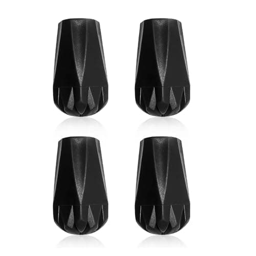Pack of 4 Nordic Walking Poles Rubber Tips - Durable Replacement Rubber Stoppers for Enhanced Grip on Asphalt,Gravel,and Mountain Terrain - Universal Fit for Hiking,Trekking,and Nordic Walking Poles