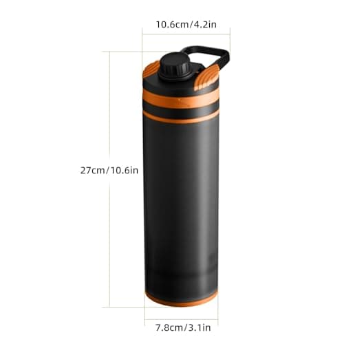 Filtered Water Bottle,Ultra-Fine Filter,Replaceable Filter Cartridge, Portable Water Filter, Travel, Hiking & Camping for Clean Drinking Water (Orange) — view 6