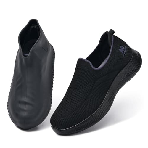 Women's Slip-On Walking Shoes Mesh Breathable Lightweight Casual Sneakers for Daily Gym Running Training Shoes (Black, Adult, Women, 5.5, Numeric, UK Footwear Size System, Medium) — view 3