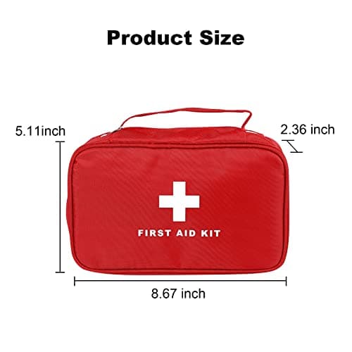 AOUTACC 6Pcs First Aid Bag Empty, Waterproof Durable First Aid Kit Bag Empty with Zippered,First Responder Storage Medicine Emergency Bag for Home Office Kitchen Outdoor Travel Activities-Red — view 6