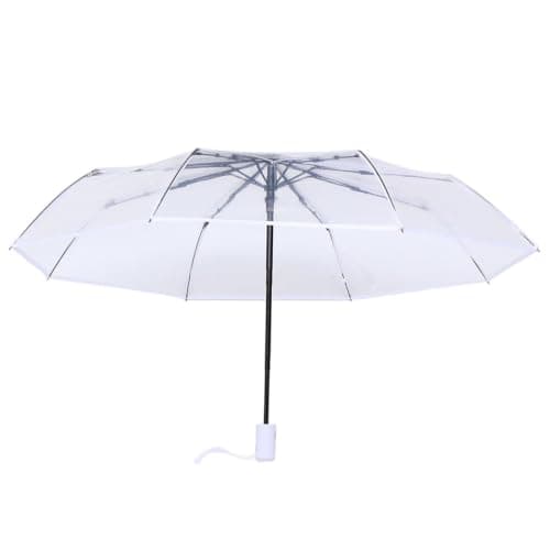 FOYTOKI White Travel Umbrella Automatic Fully Triple Folding — view 6