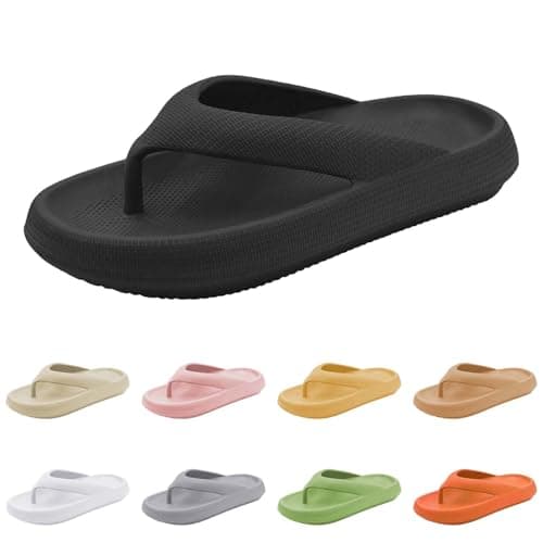 Eva Beach Flip Flops & Pool Slides for Women and Men (Black 8Uk) — view 5